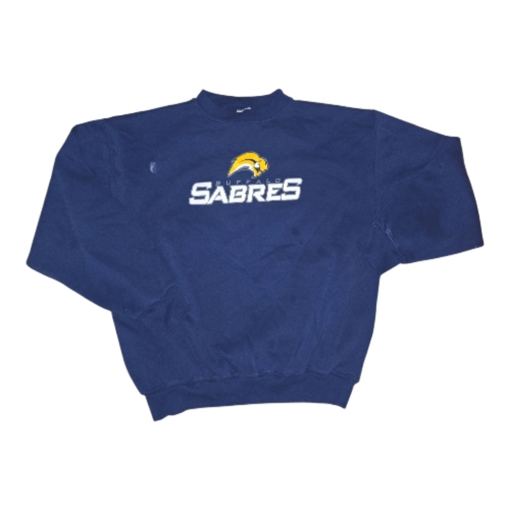 Augusta Sportswear Vintage Navy Buffalo Sabres Crewneck Size XL